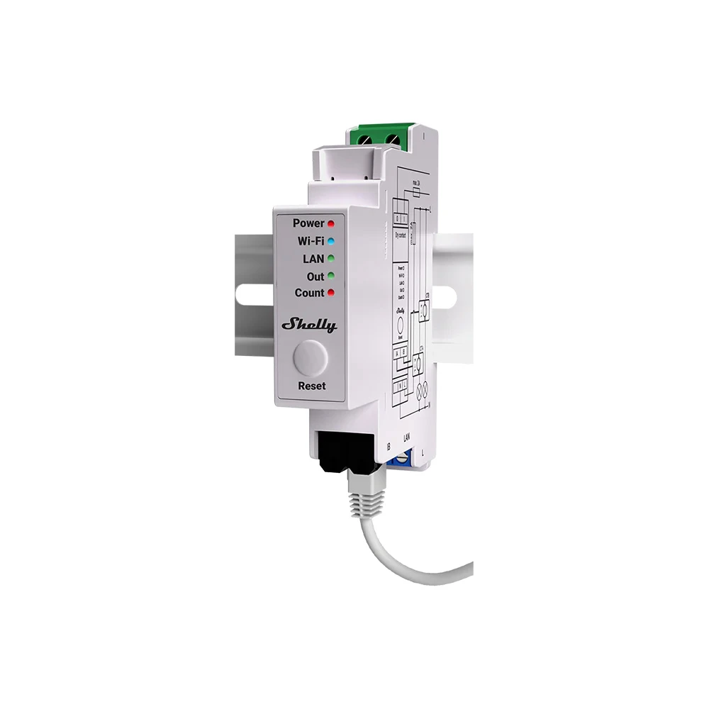 Shelly Pro EM-50 | Medidor de energía WiFi de 2 canales con 2 pinzas de 50 A (carril DIN)